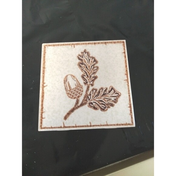 Vintage Ceramic Tile Trivet or Coaster Acorn  Square 4x4 - Picture 1 of 2